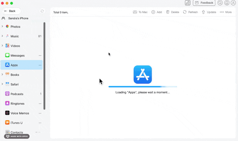 Transferring app to a MacBook with AnyTrans for iOS